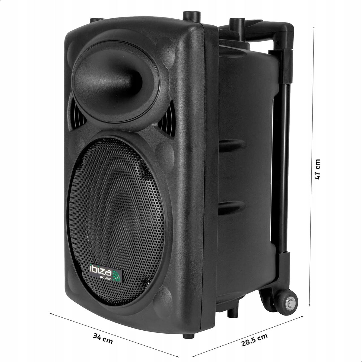 Ibiza PORT10VHF-BT Speaker 10"/500W with 2 mics wired and VHF set Packaging status original