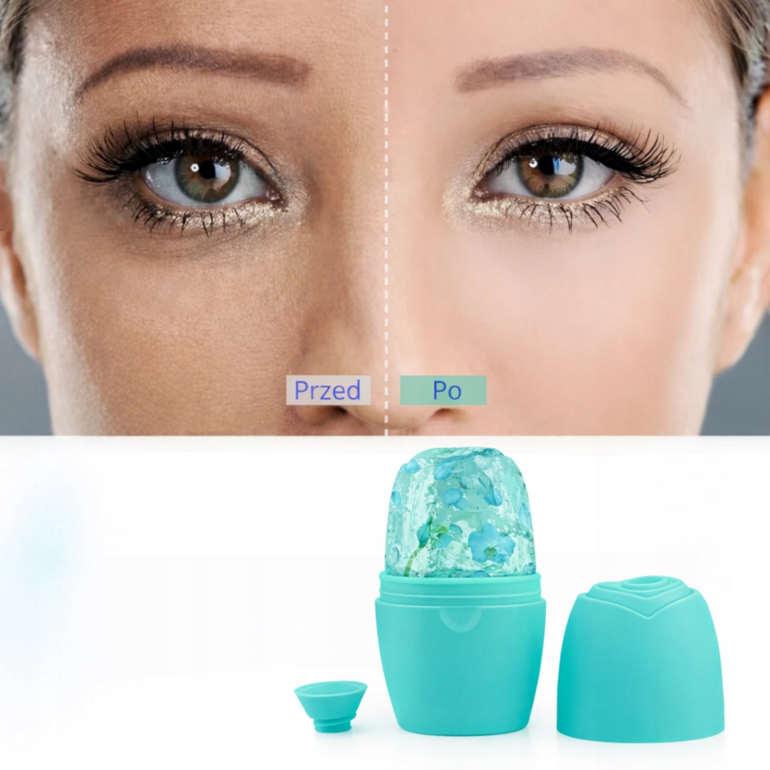 Ice Cube Cooling Face Massager Lifting Ice Cube Turquoise Smoothing Packaging status original