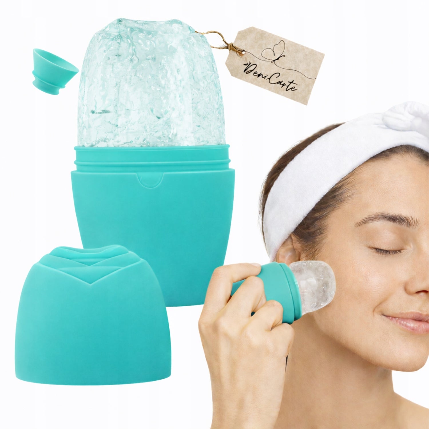 Ice Cube Cooling Face Massager Lifting Ice Cube Turquoise Smoothing