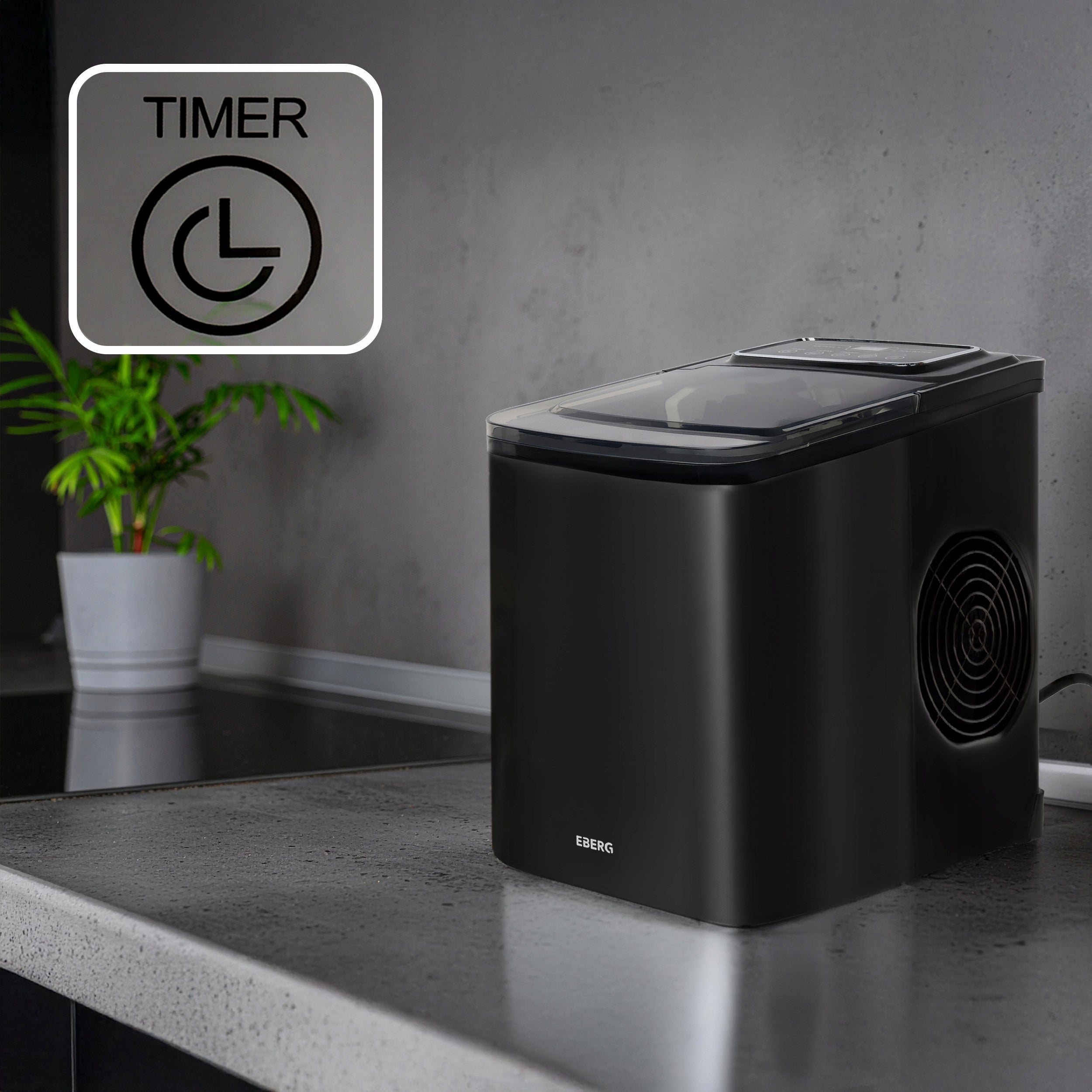 Ice Maker EBERG Homemade Cube Machine 12kg 160W Express Ice Manufacturer code Domowa kostkarka do lodu EBERG QIM 160W 12kg