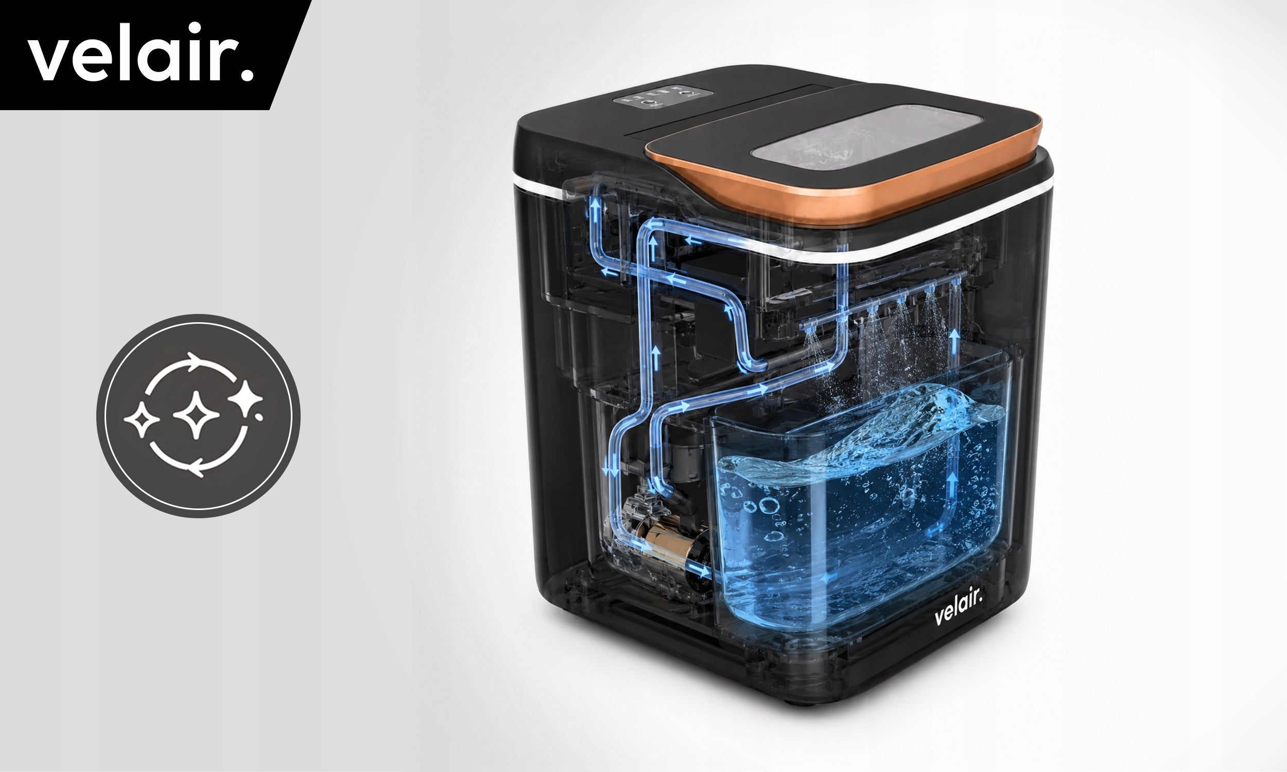 Ice maker VELAIR PURE black 140W 15kg/day + GUIDE FREEBIE! Power 140 W
