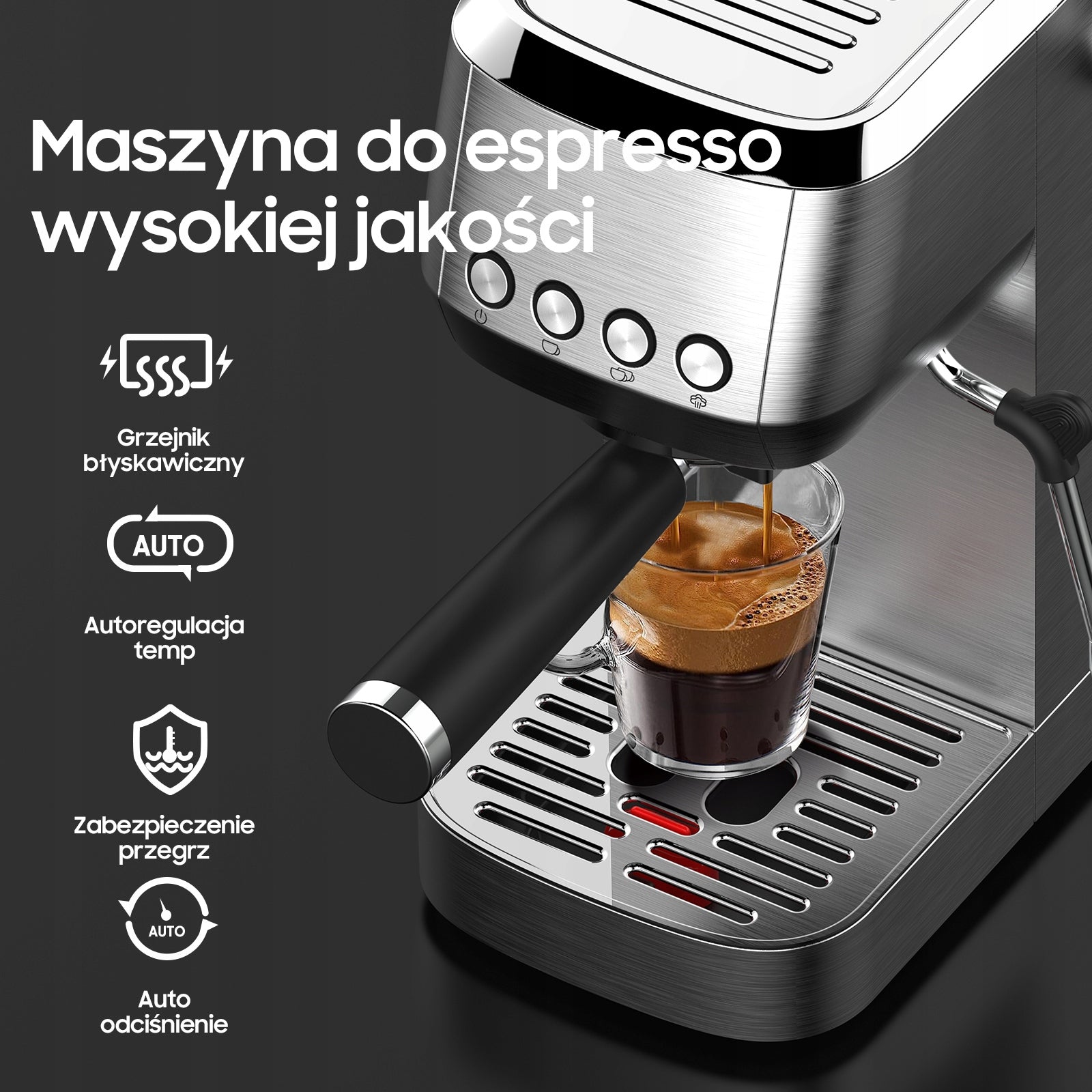 Iceagle CM1662 Espresso Machine, 20 Bar Italian Pump, Steam Wand Manufacturer code CM1662
