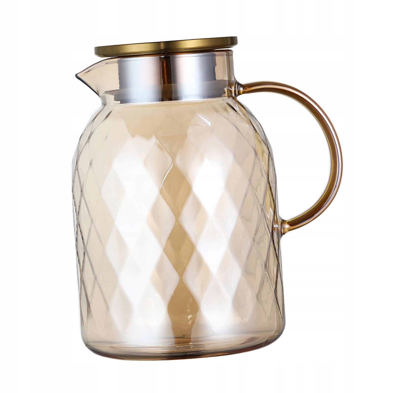 Iced Tea Pitcher Borosilicate Glass Water Kettle Heat Resistant 1.8L