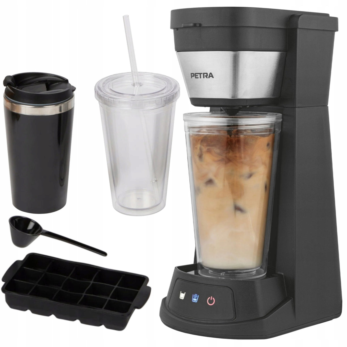 Iced and hot coffee machine 2in1 Petra + cup set + ice maker