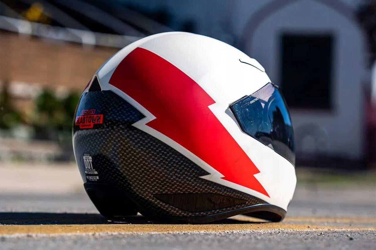 Icon Domain Slabtown Helmet White/Red XXL Size XXL