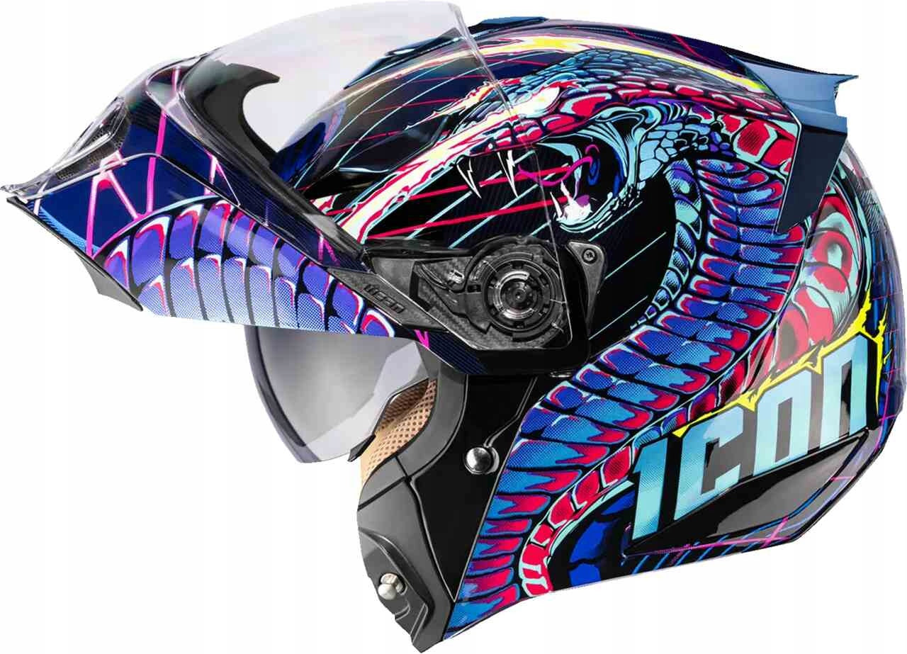 Icon Threshold Synthwave Lazer Cobra Modular Helmet XS Packaging status original
