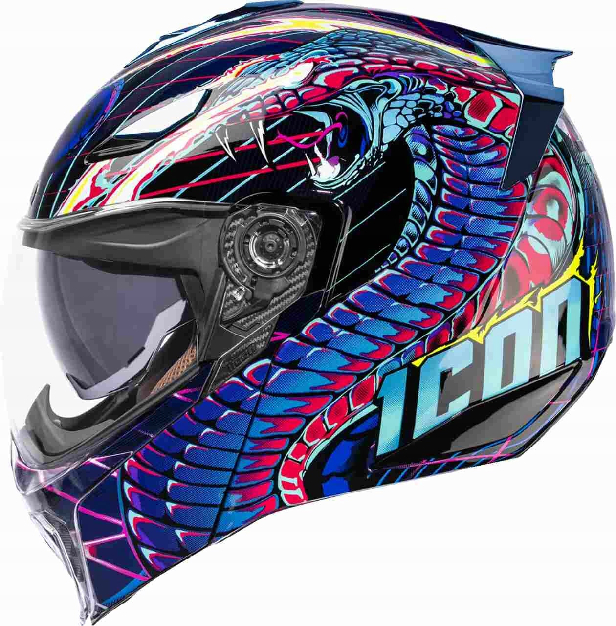 Icon Threshold Synthwave Lazer Cobra Modular Helmet XS Size XS