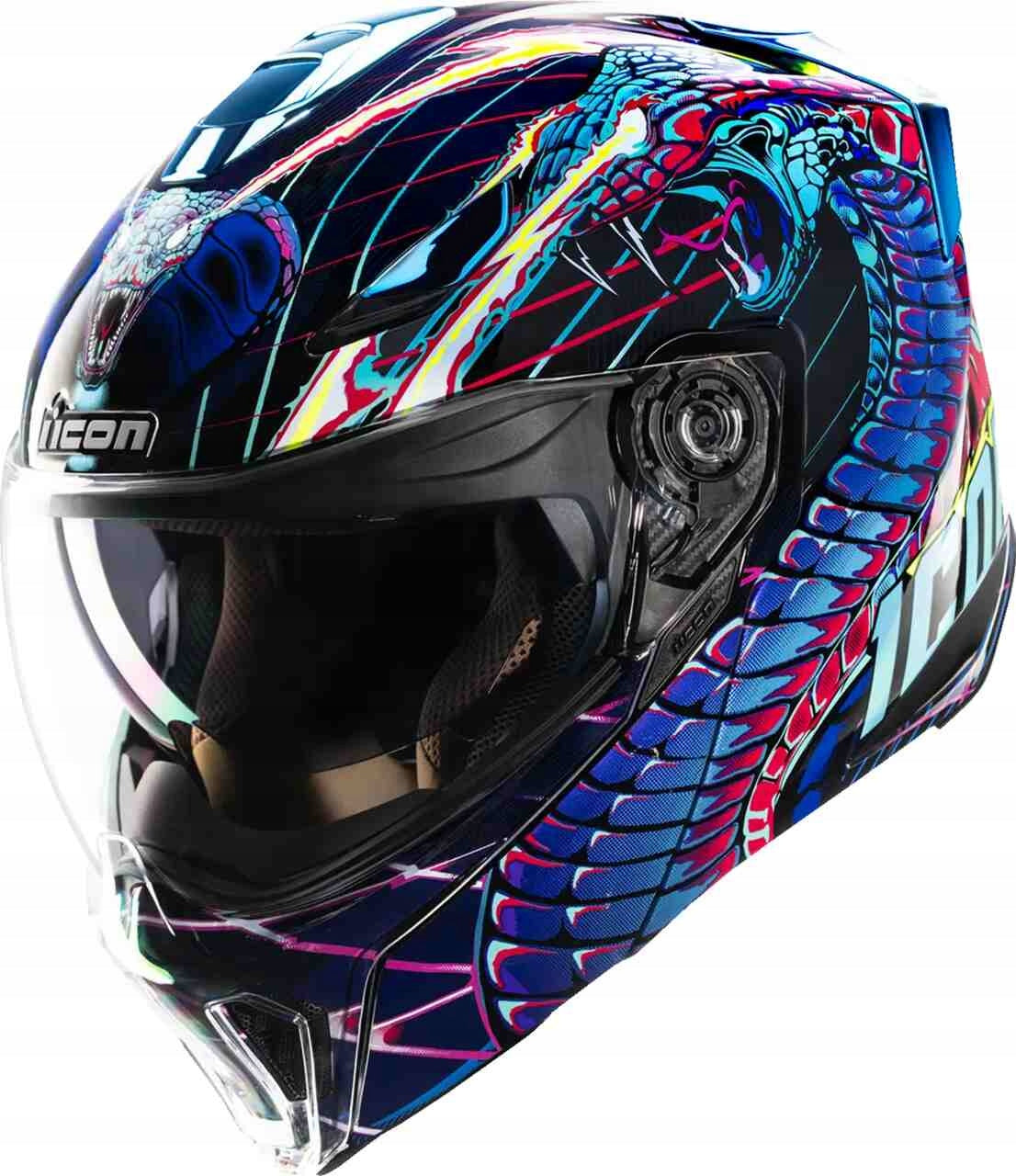 Icon Threshold Synthwave Lazer Cobra Modular Helmet XS