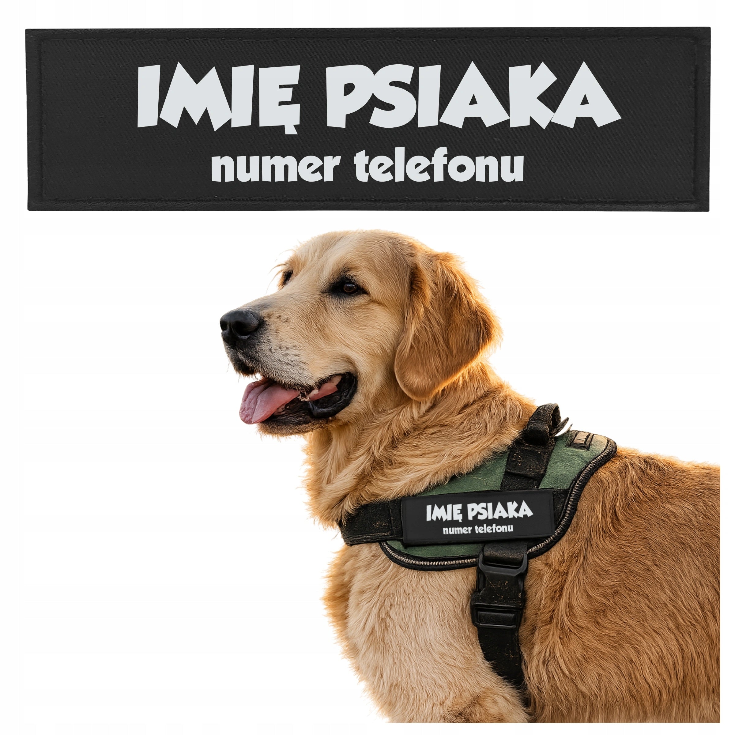 Identifier fits Julius-K9 harness address card 11x3 reflective inscription