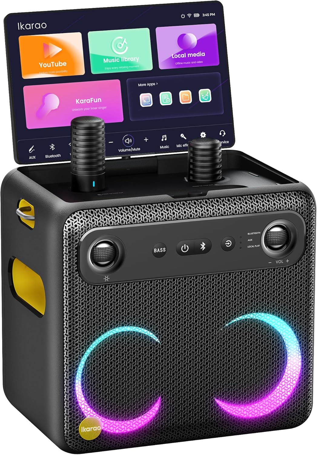 Ikarao Break X2 Karaoke Machine 300W Screen 10,1" 2 LED Pro Microphones