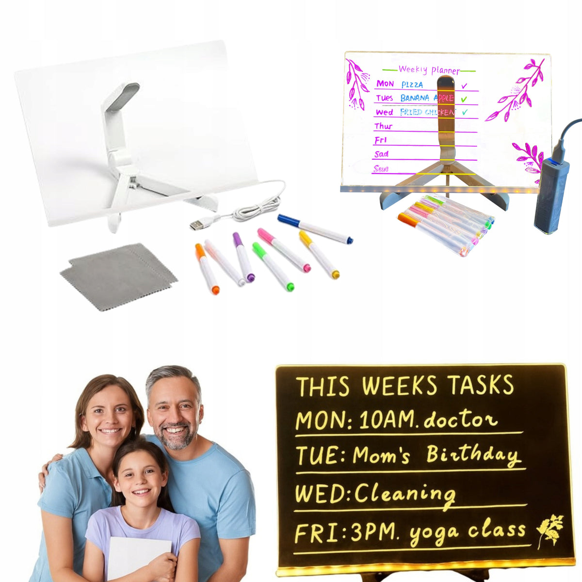 Illuminated LED drawing board + freebie 7 pens Packaging status original