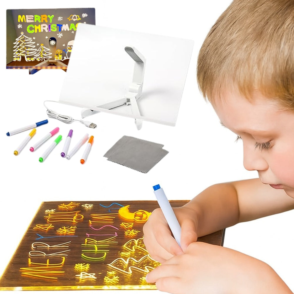 Illuminated LED drawing board + freebie 7 pens