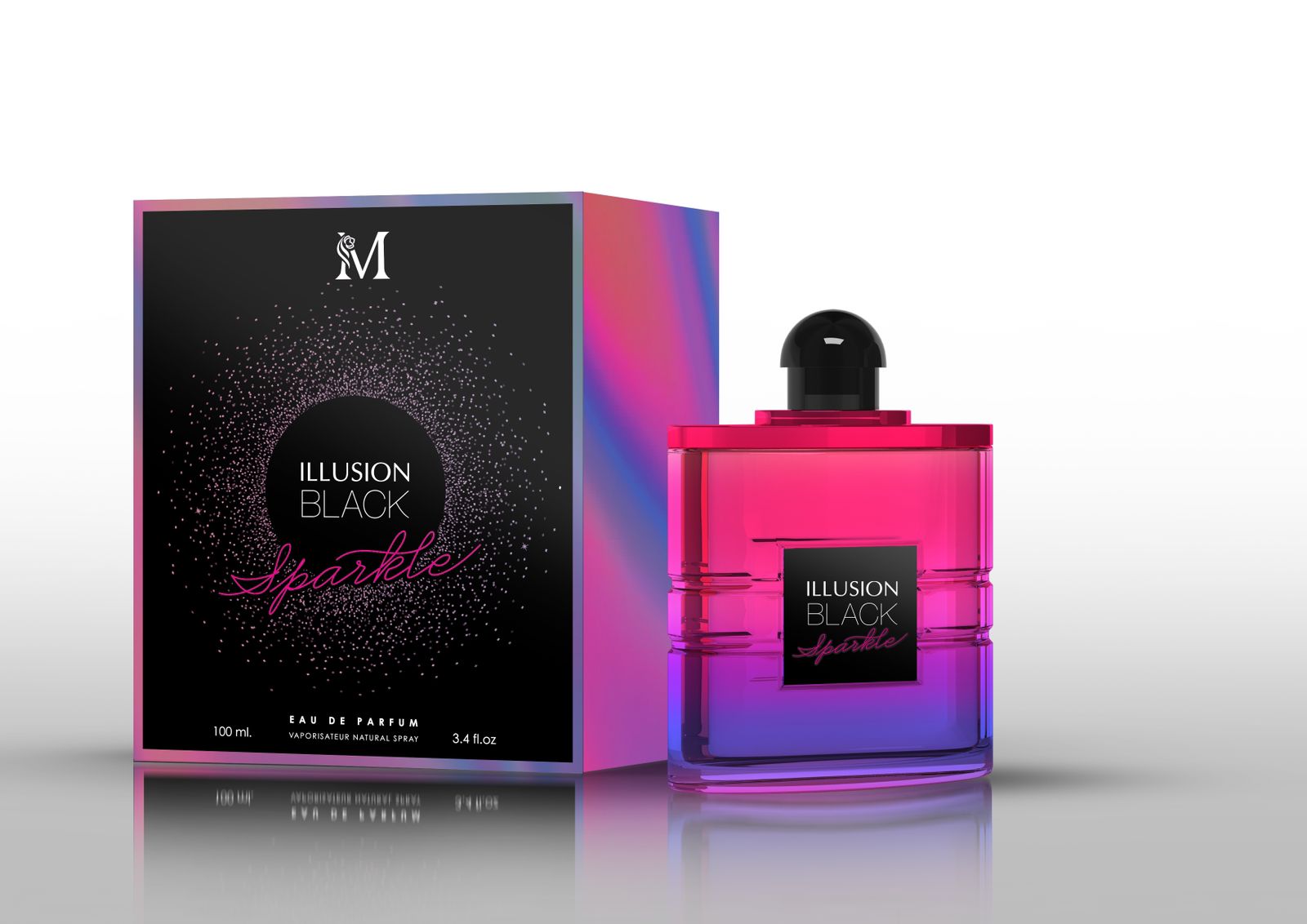 Illusion Black Sparkle EDP 100 ml – Fruity and Floral, Female Fragrance