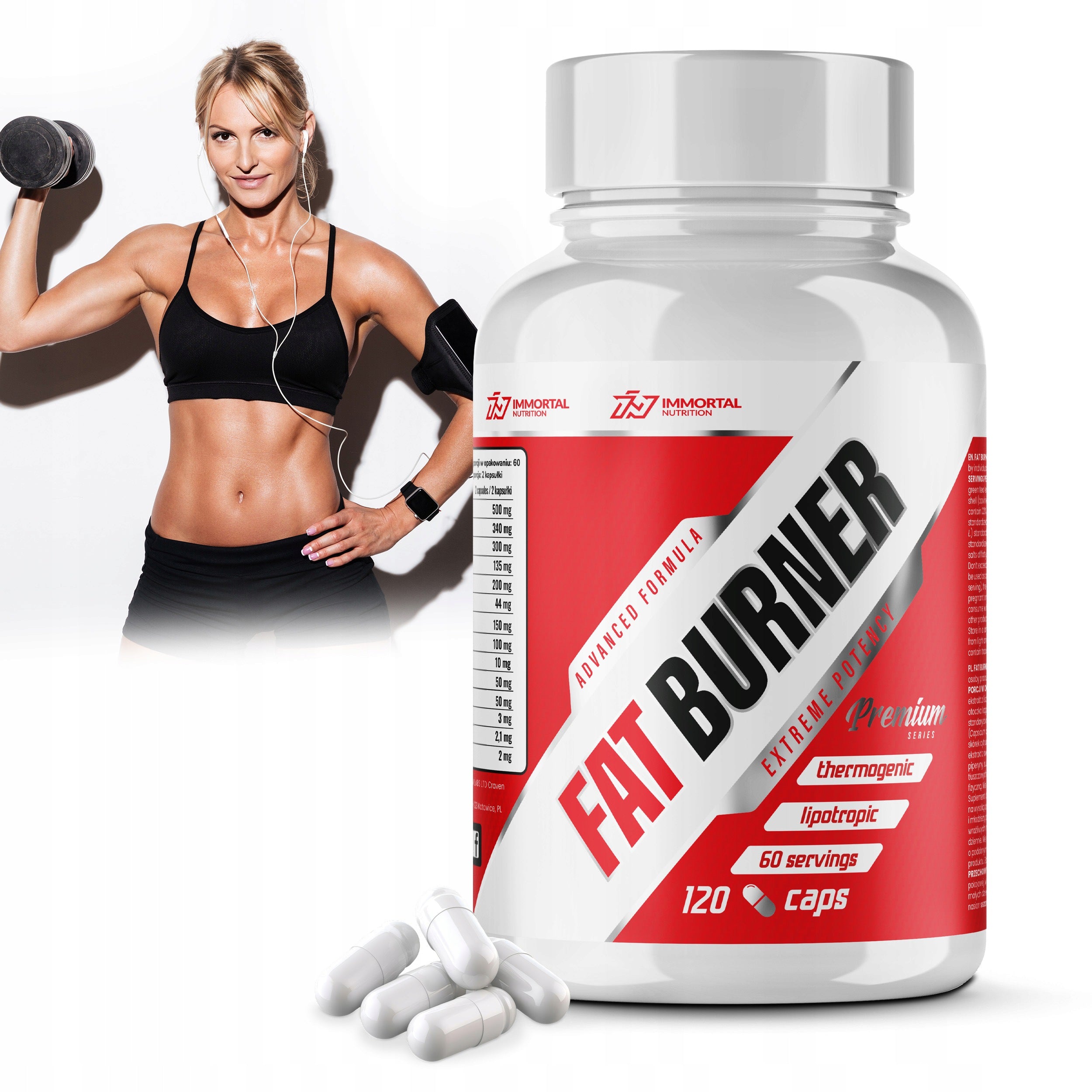 Immortal Fat Burner 120 Capsules FAT BURNER APPETITE BLOCKER