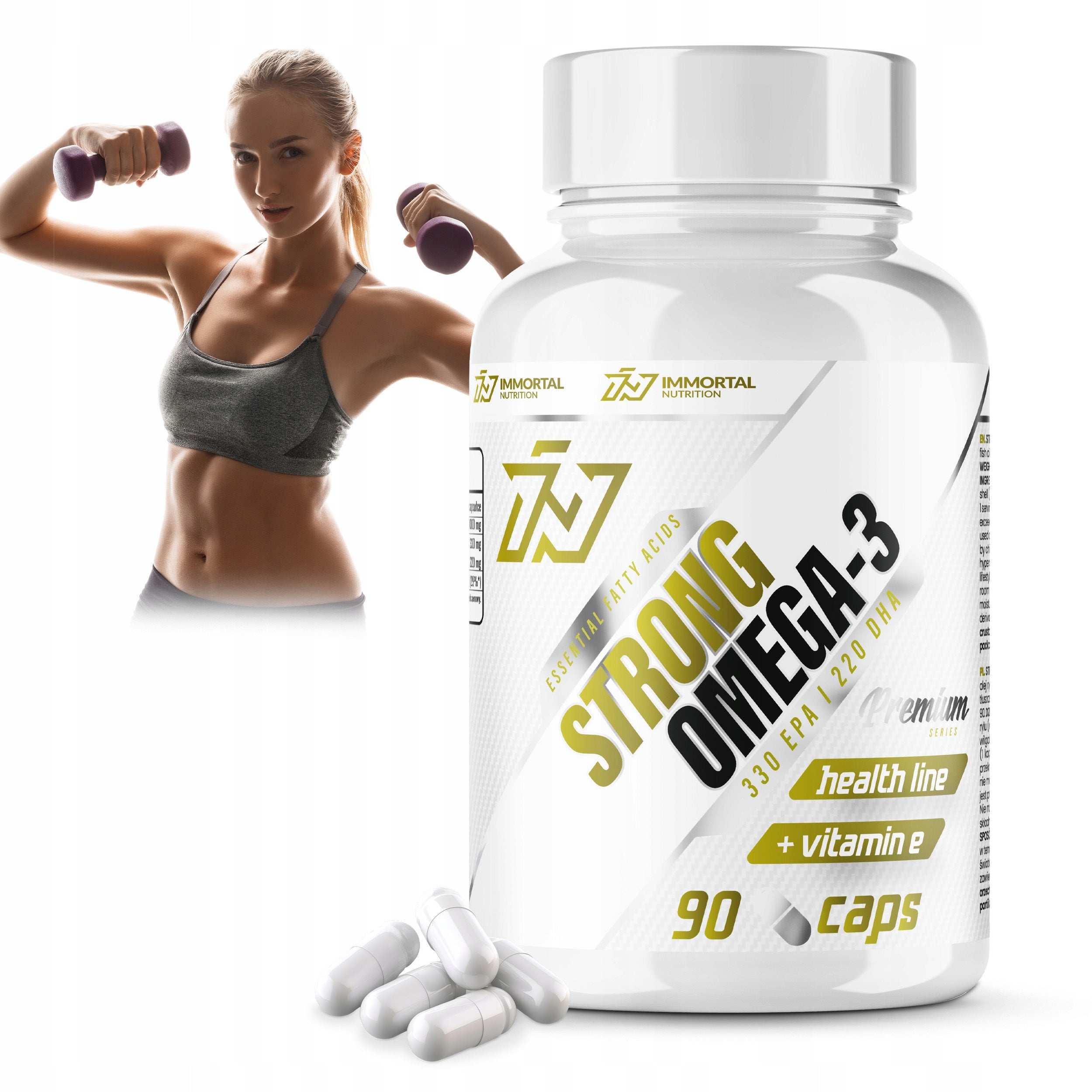 Immortal Strong Omega 3 FORTE 90 caps 330 EPA / 220 DHA RESISTANCE, HEART