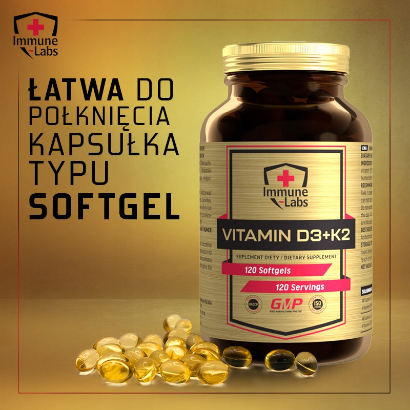 Immune-Labs 120cap Vitamin D3 + K2 in oil mk-7 2000iu 50ug Immunity EAN (GTIN) 5904347170615