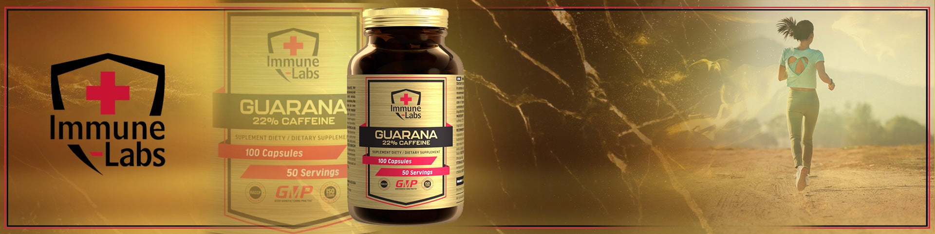 Immune-Labs GUARANA 22% CAFFEINE 100 capsules CAFFEINE Expiration date not specified