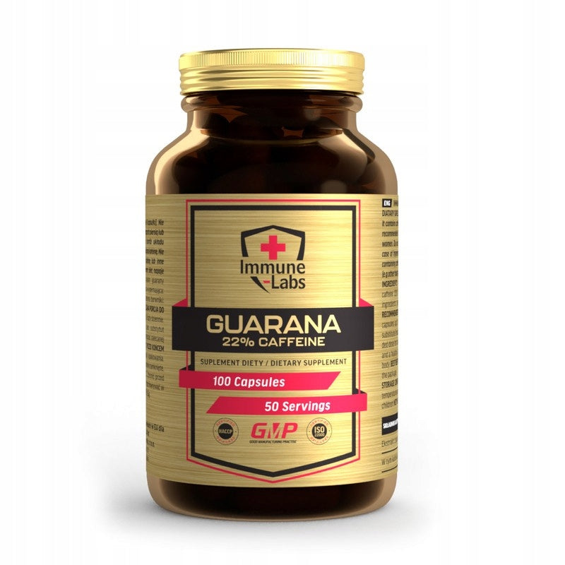 Immune-Labs Guarana Caffeine 200mg Stimulation Energy Focus