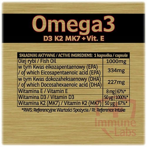 Immune-Labs Omega 3 + VITAMIN D3 + K2 MK7 + E Complex Immunity Health Manufacturer code 5903933609270