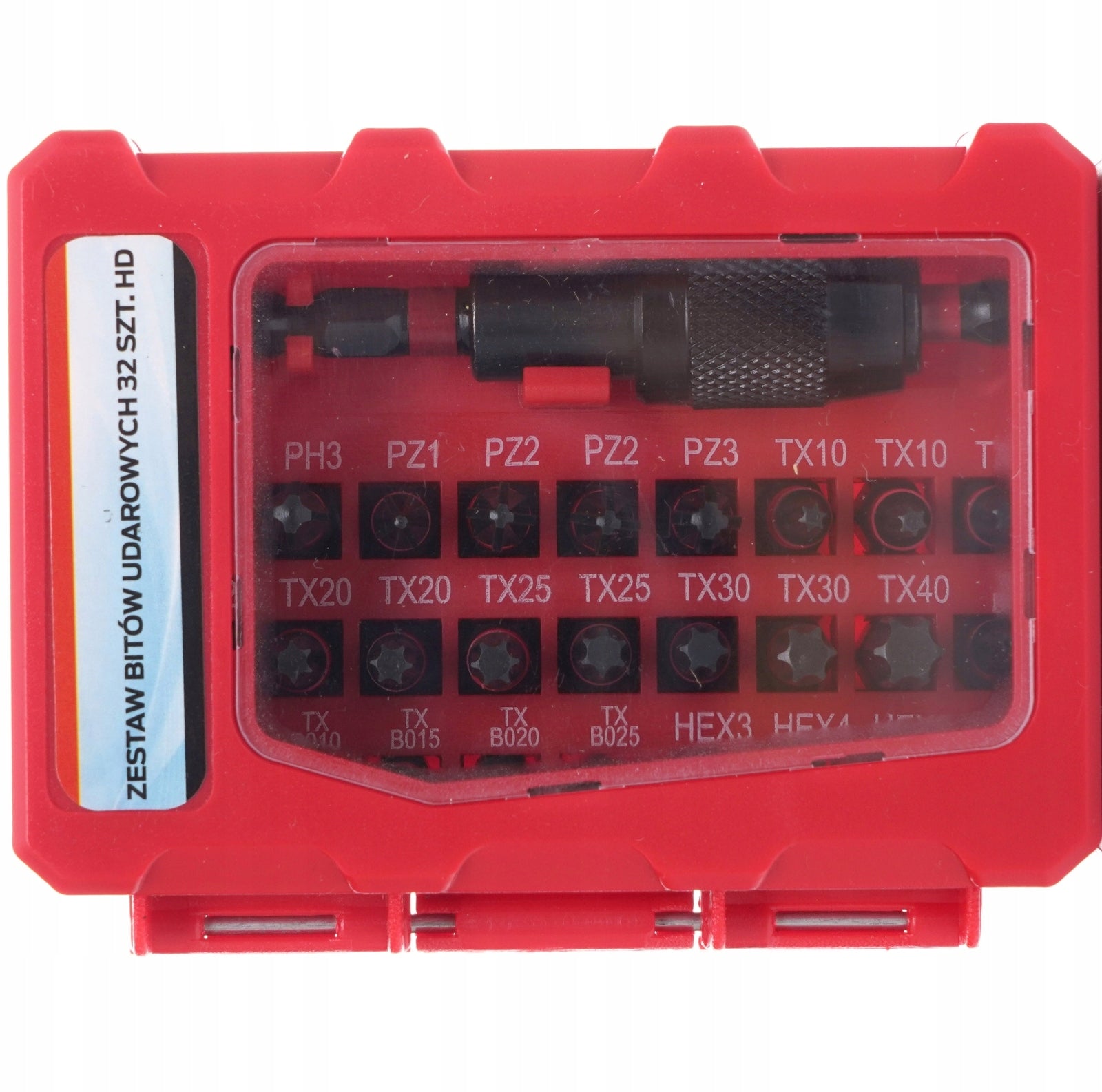 Impact Bit Set Strong Impact Bits TORX PZ1 HEX3 TX Suitcase 32el EAN (GTIN) 5903293506042