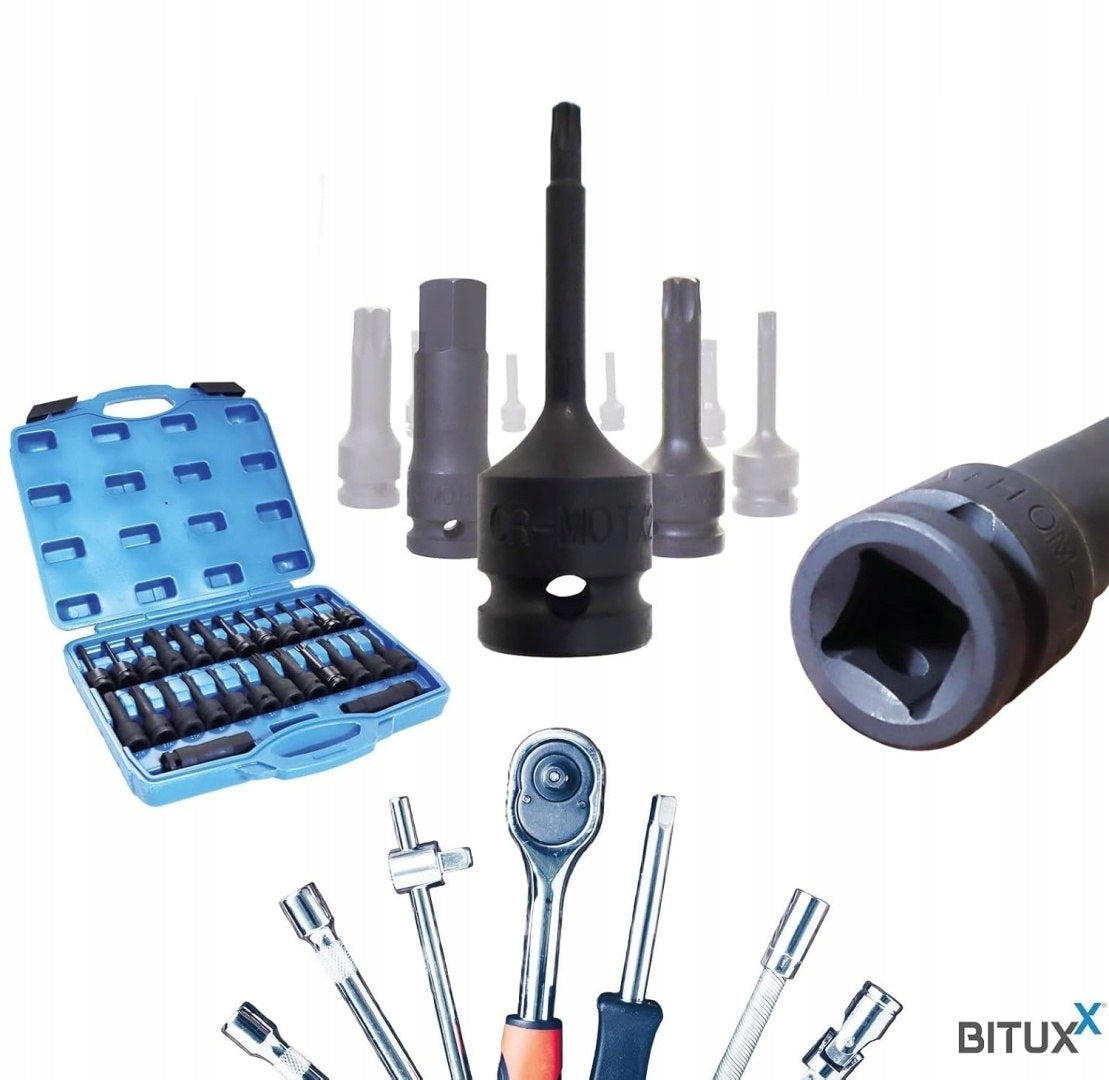 Impact Caps 1/2" Torx Spline Hexagon 26 Pcs Cr-Mo Brand Asta