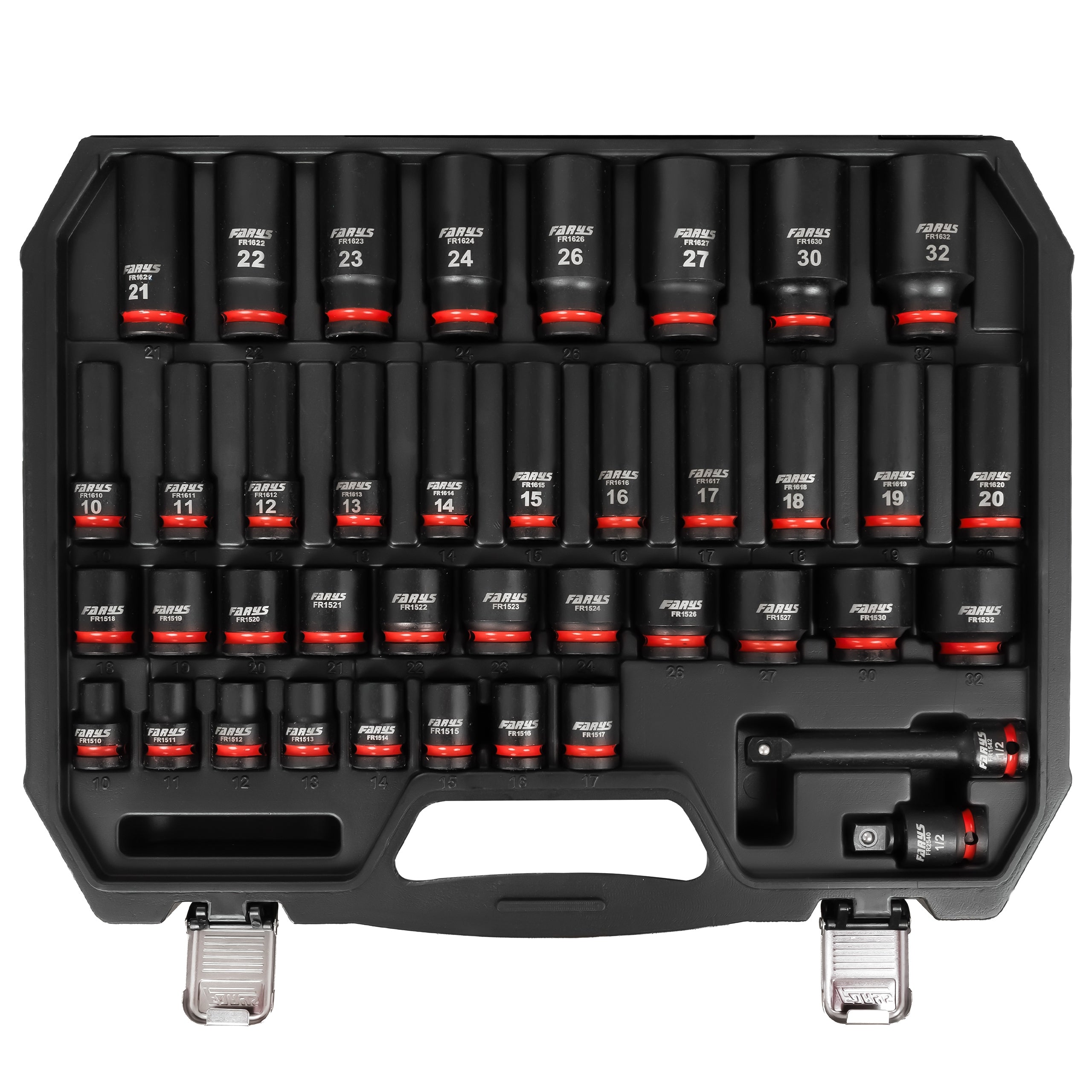 Impact Caps Long Short 1/2 10-32mm Set 40el Professional Strong Brand Farys