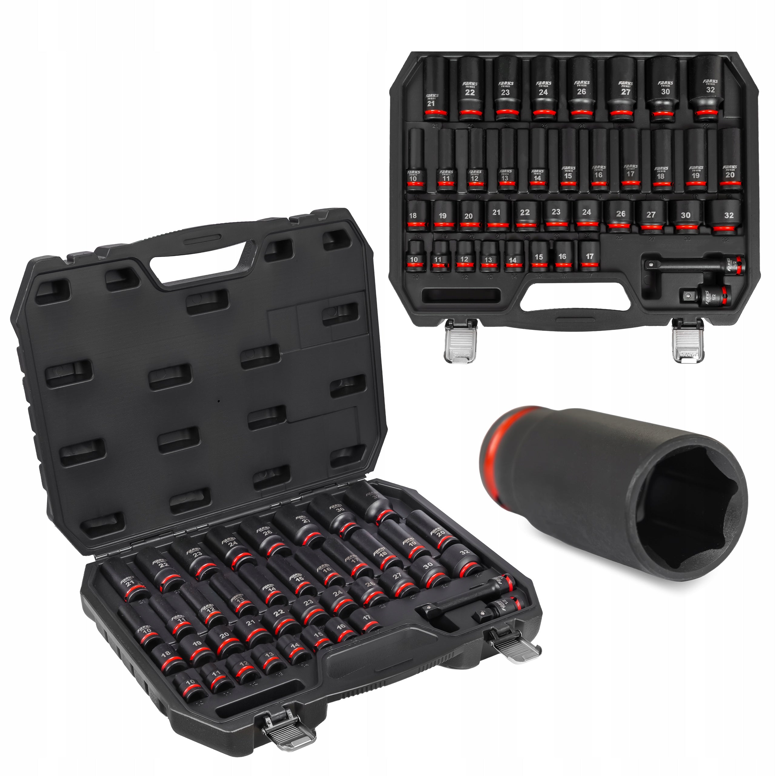Impact Caps Long Short 1/2 10-32mm Set 40el Professional Strong