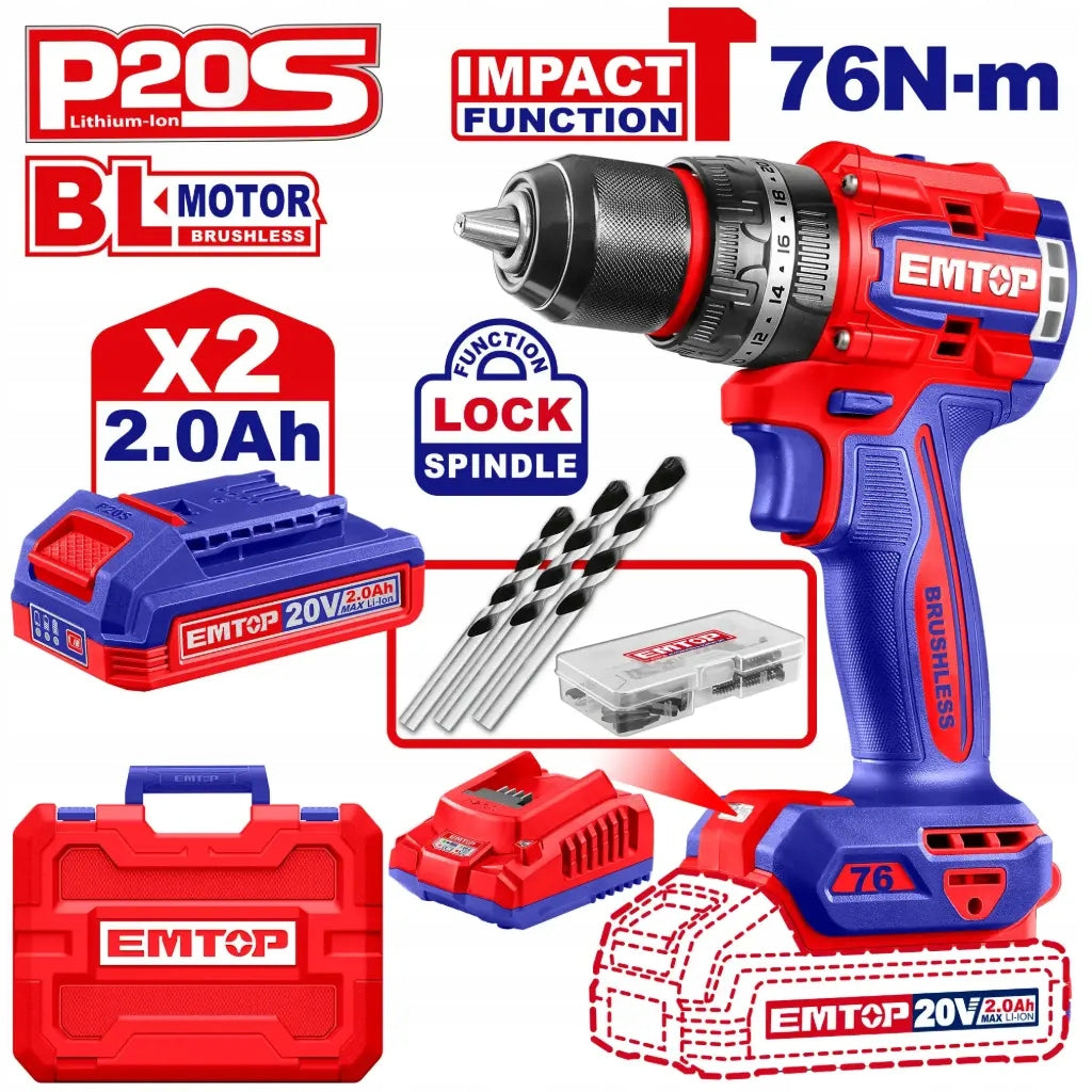 Impact Driver 20V 76Nm EMTOP