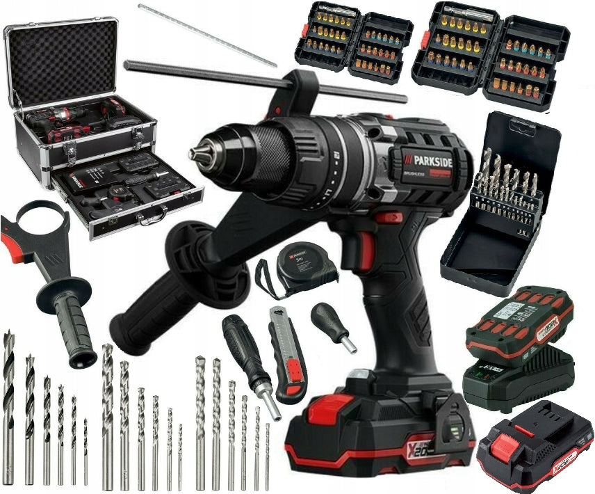 Impact Driver Drill PARKSIDE PSBSAP 2 Aku 2Ah Charger + Accessories