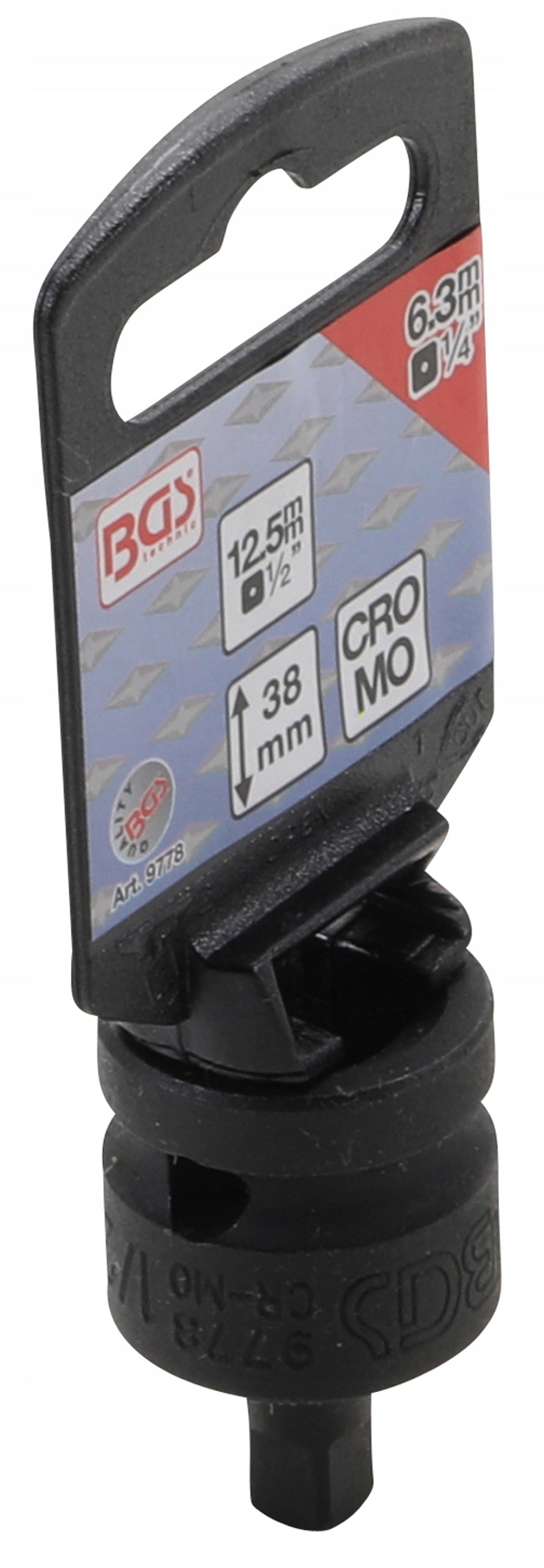 Impact Wrench Impact Adapter with 12,5mm 1/2" to 6,3mm 1/4" (9778) BGS Manufacturer code B.9778