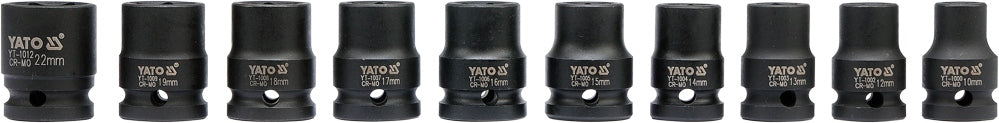 Impact sockets Yato YT-1025 1/2" 10 pieces Type 6-point