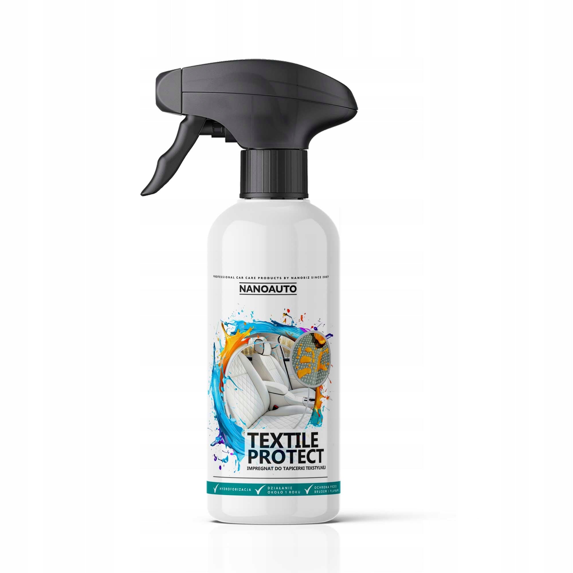Impregnation for textile upholstery, alcantara, velour NANOAUTO 250ml - 1 year