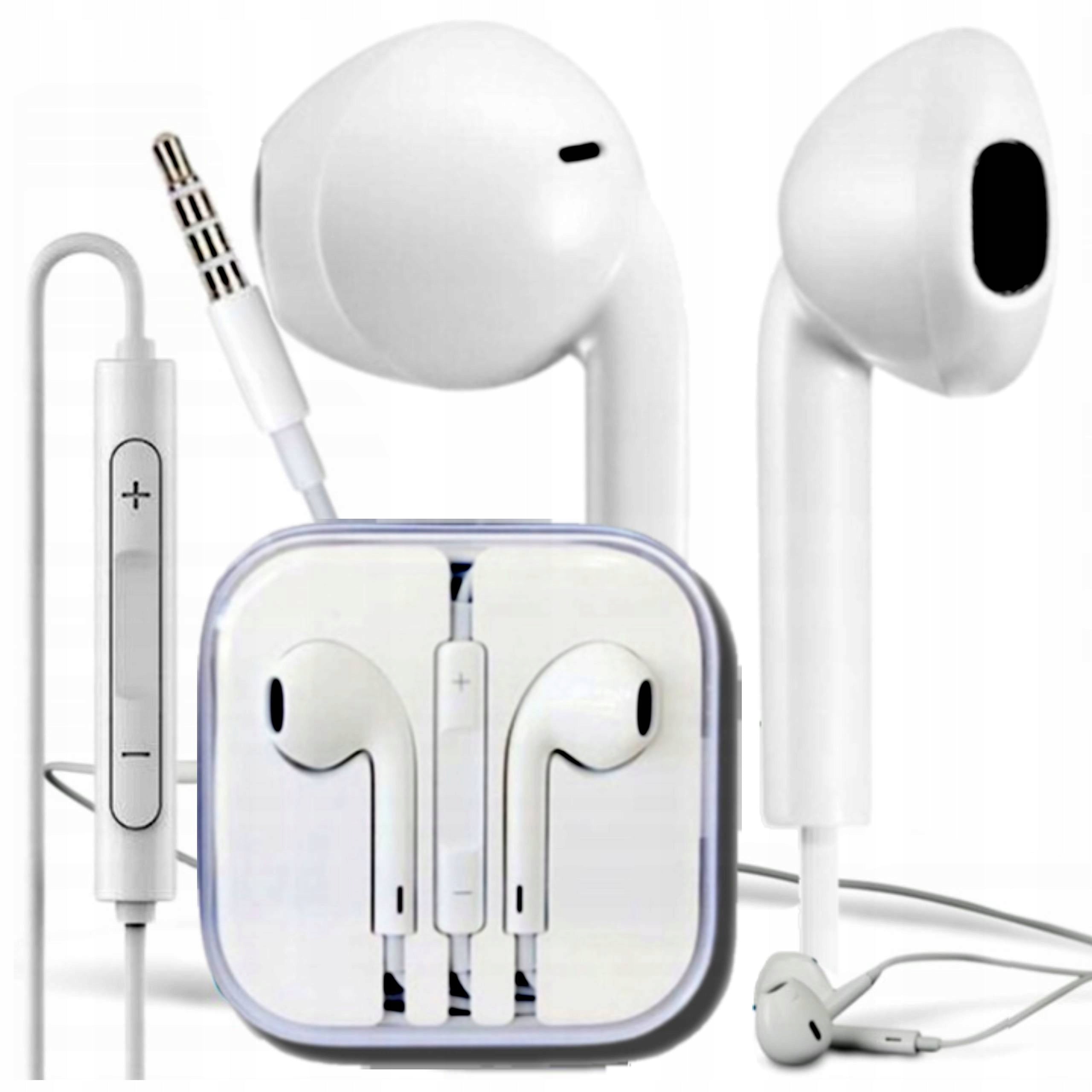 In-Ear Headphones Wired Mini Jack 3,5mm with Microphone Remote Control White Case Manufacturer code Słuchawki Douszne mini Jack z Mikrofonem