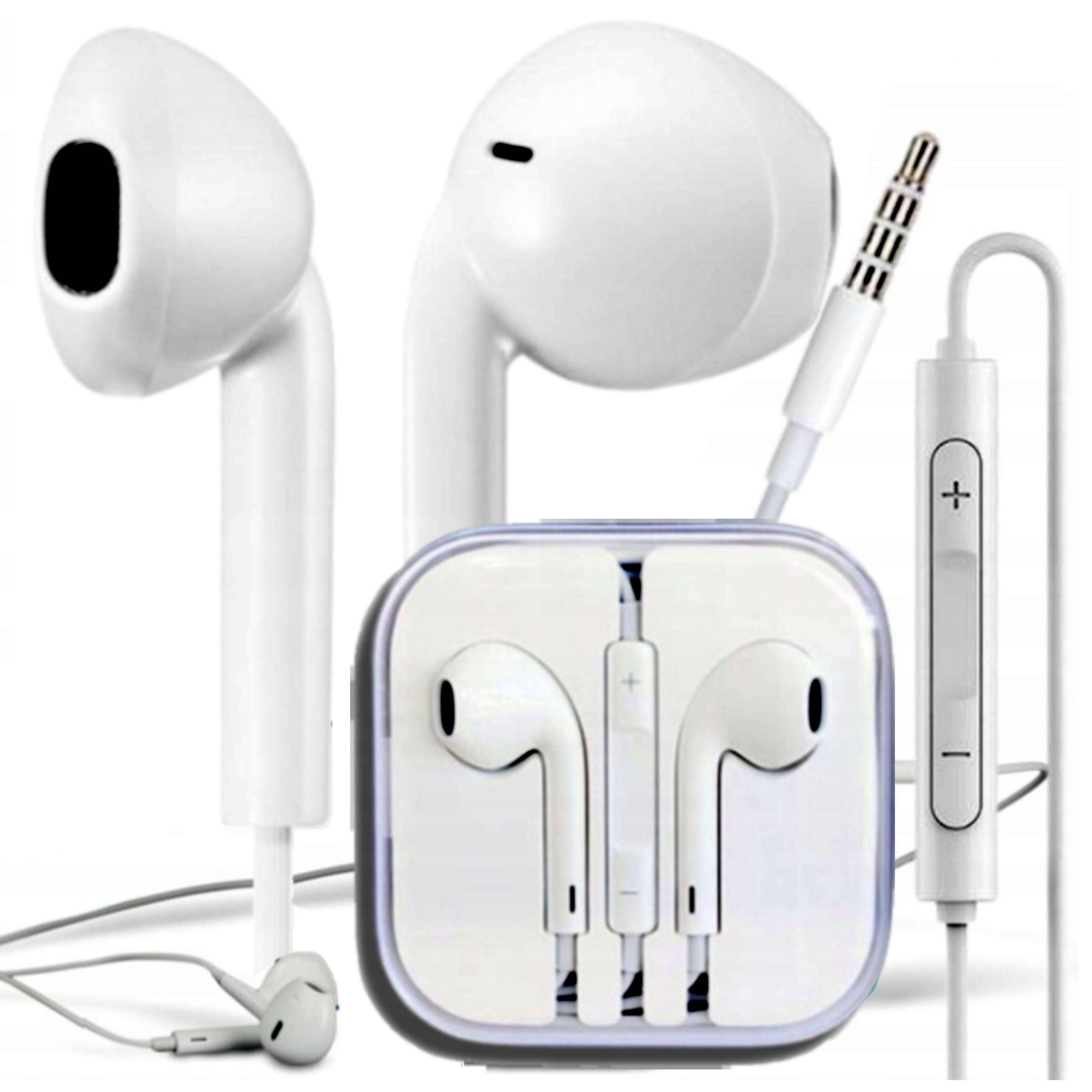In-Ear Headphones Wired Mini Jack 3,5mm with Microphone Remote Control White Case Packaging status original