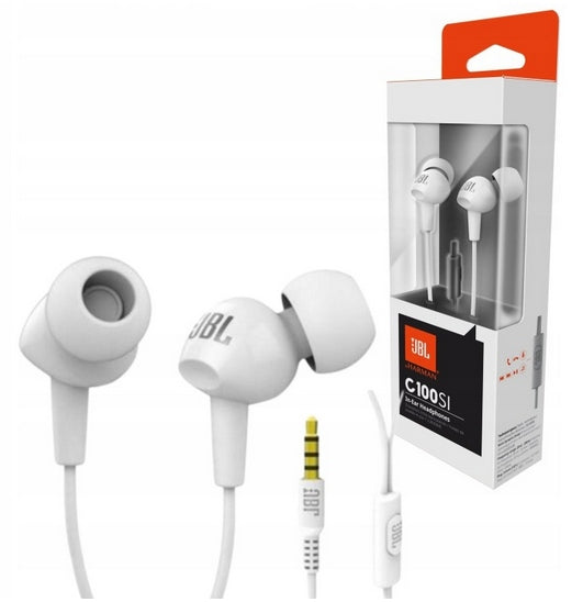 In-ear Headphones JBL C100SI White Mini Jack 3.5MM Wired Remote Control