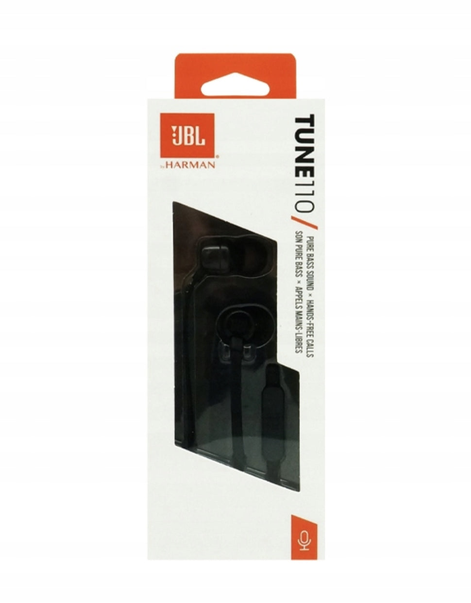 In-ear headphones JBL T110 In-ear microphone mini jack 3.5mm Pure bass Manufacturer code SŁUCHAWKI JBL + ETUI BEZPRZEWODOWE