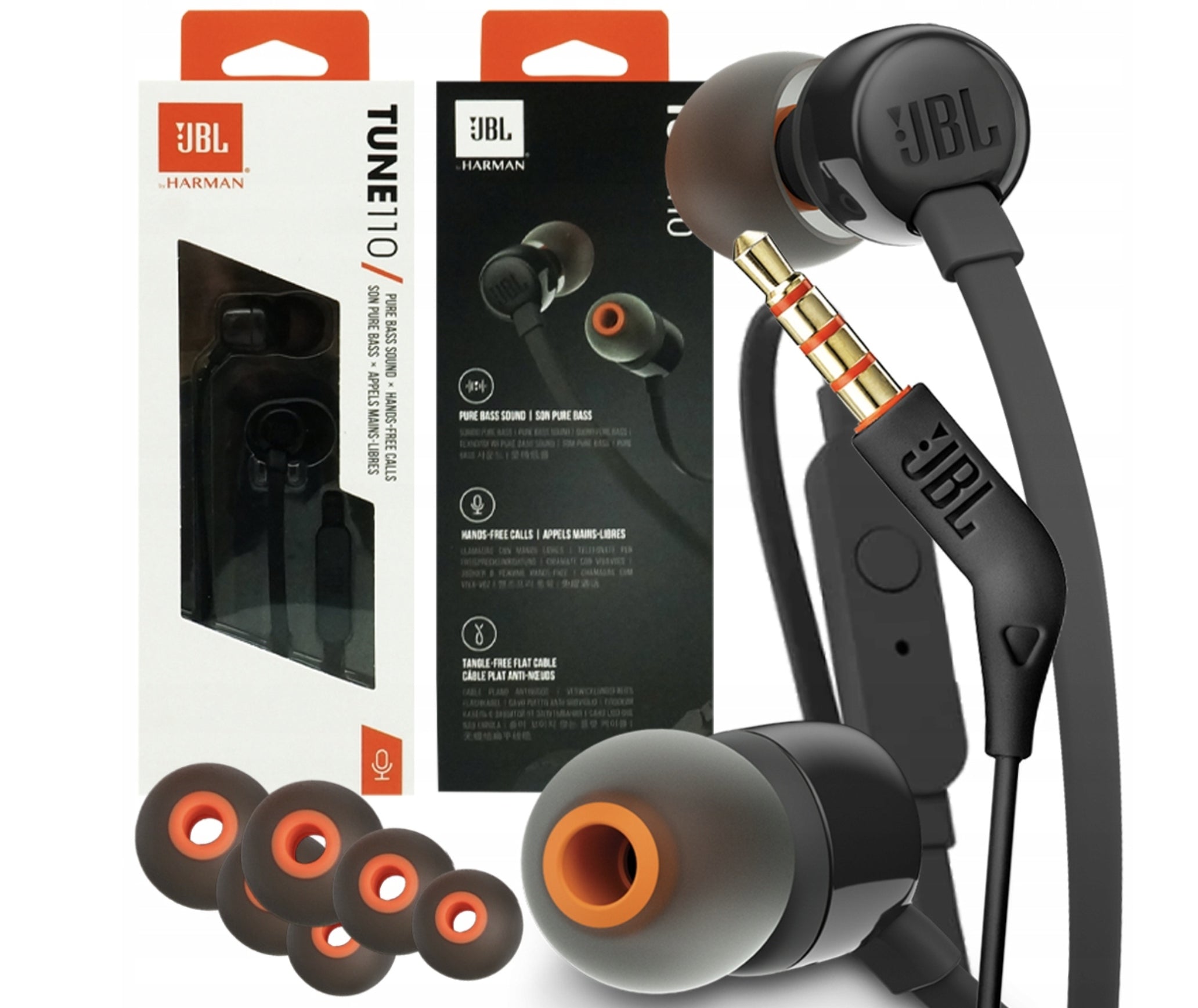In-ear headphones JBL T110 In-ear microphone mini jack 3.5mm Pure bass