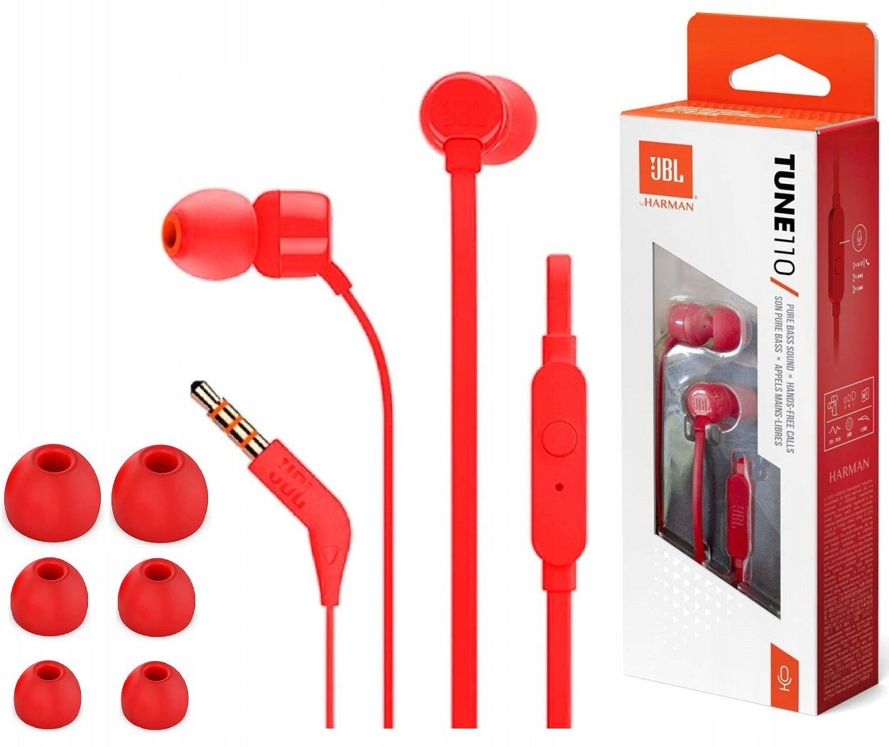 In-ear headphones JBL T110 in-ear microphone