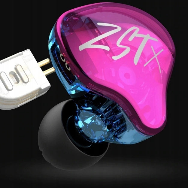 In-ear headphones pink IEM KZ ZST X ZSTX Manufacturer code Słuchawki douszne różowe IEM KZ ZST X