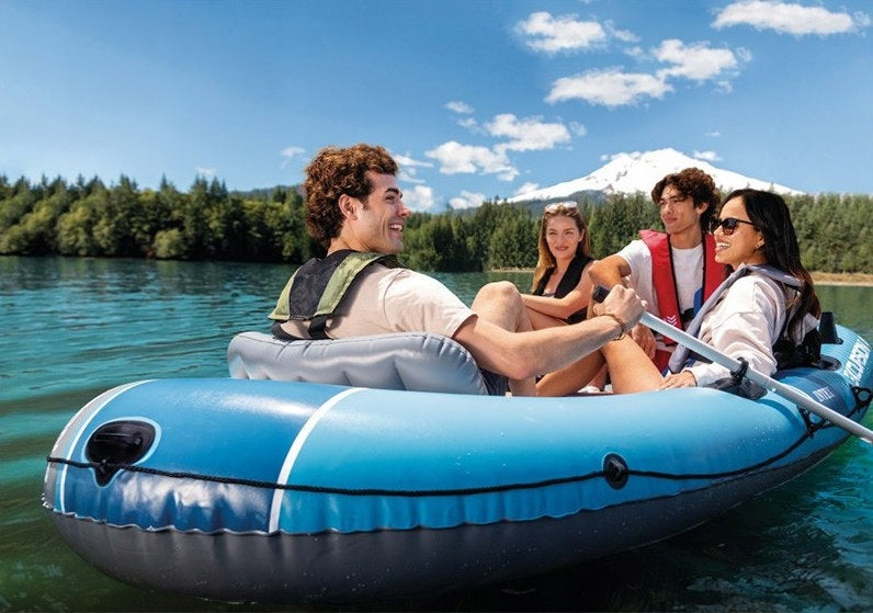 InFLATABLE PONTOON Large 4 Person 500kg Boat 2 Paddles Pump PVC Bag Strong Model ponton turystyczny na jezioro do rekreacji wodnej