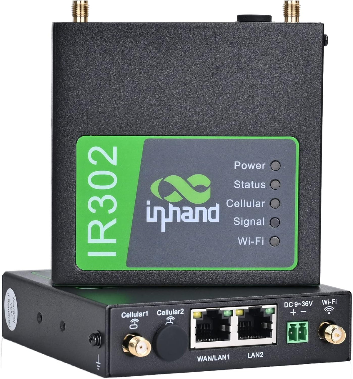 InHand IR302 4G LTE Dual SIM Wi-Fi Router, Metal Casing, 2x I/O
