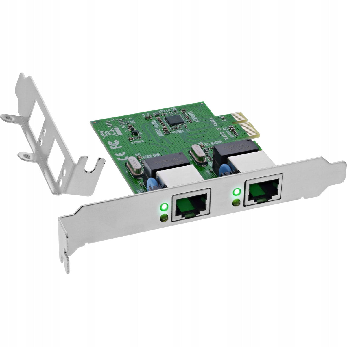 InLine 51128K Dual Gigabit PCIe x1 2x RJ45 Vlan Jumbo Network Card