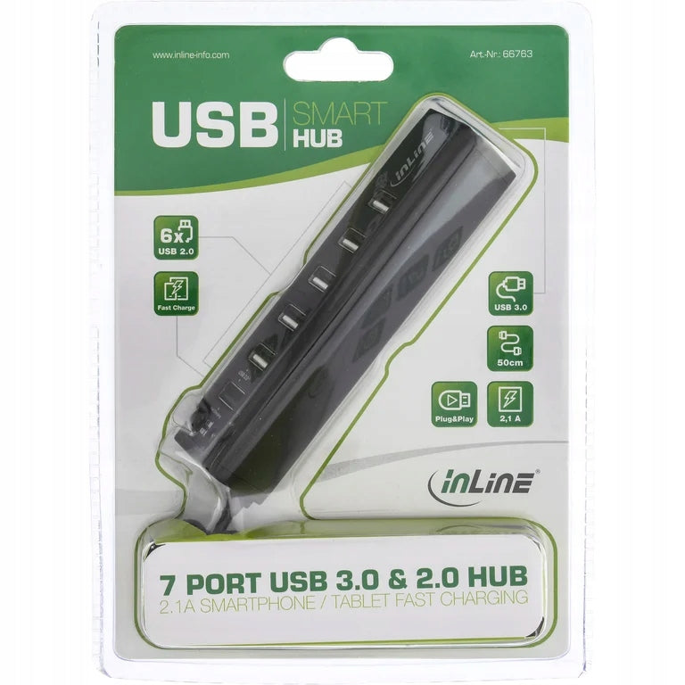 InLine 66763 hubs and hubs USB 3.2 Gen 1 (3.1 Gen 1) Type-A 500... Manufacturer InLine