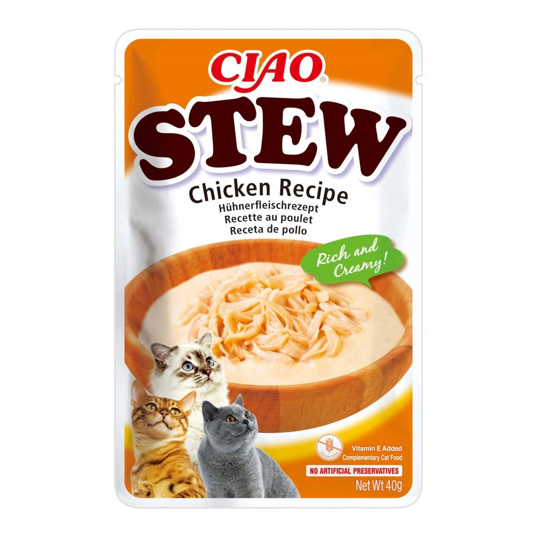 Inaba Cat Ciao Stew 24x40g Supplementary Cat Food Chicken Tuna and Salmon Brand INABA