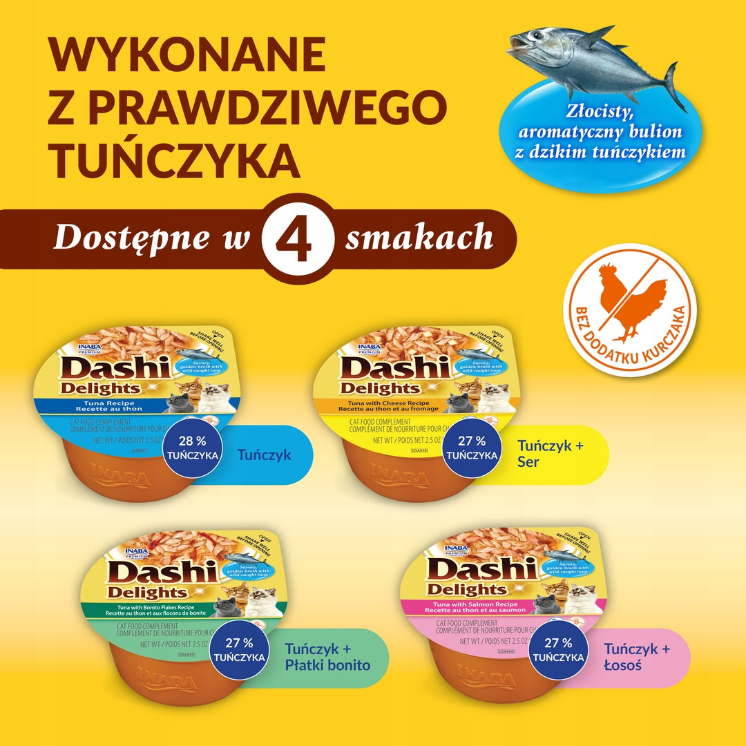 Inaba Cat Dashi Delights 70g Supplementary Cat Food Tuna with Cheese Brand INABA