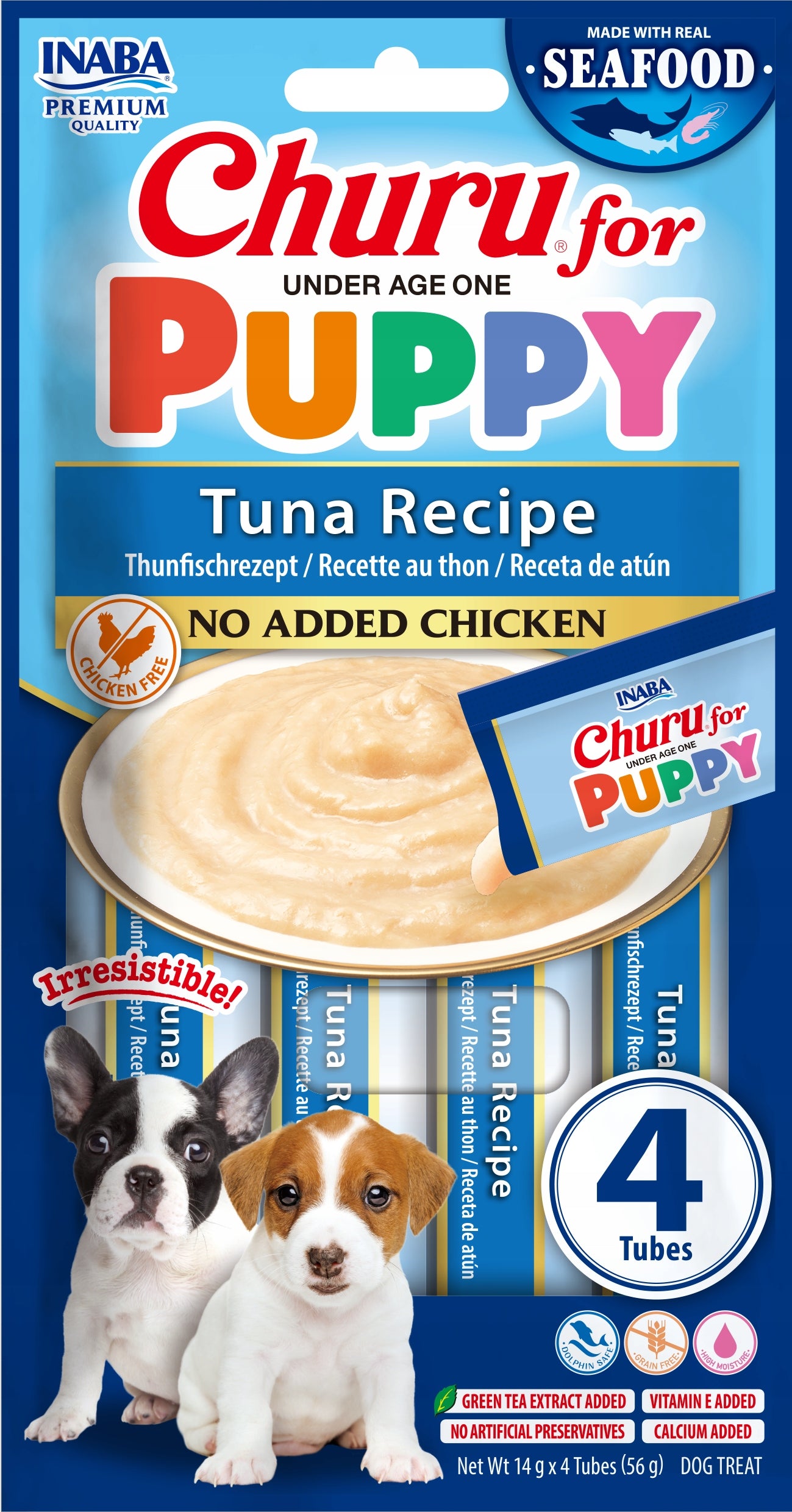 Inaba Dog CHURU for Puppy Tuna Receipe 4x14g for puppies tuna