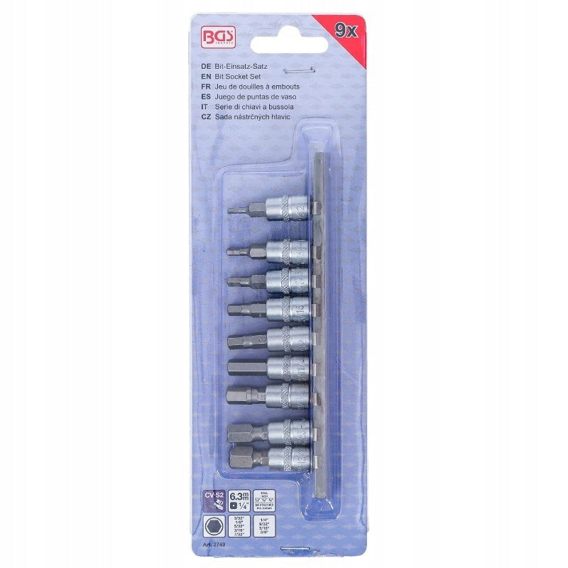 Inch Allen Wrenches 3/32'-3/8' Shank Wrenches Set of 9 1/4' Product weight with unit packaging 0.07 kg