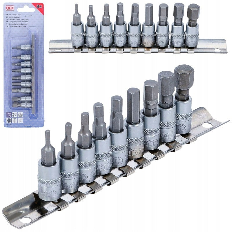 Inch Allen Wrenches 3/32'-3/8' Shank Wrenches Set of 9 1/4'