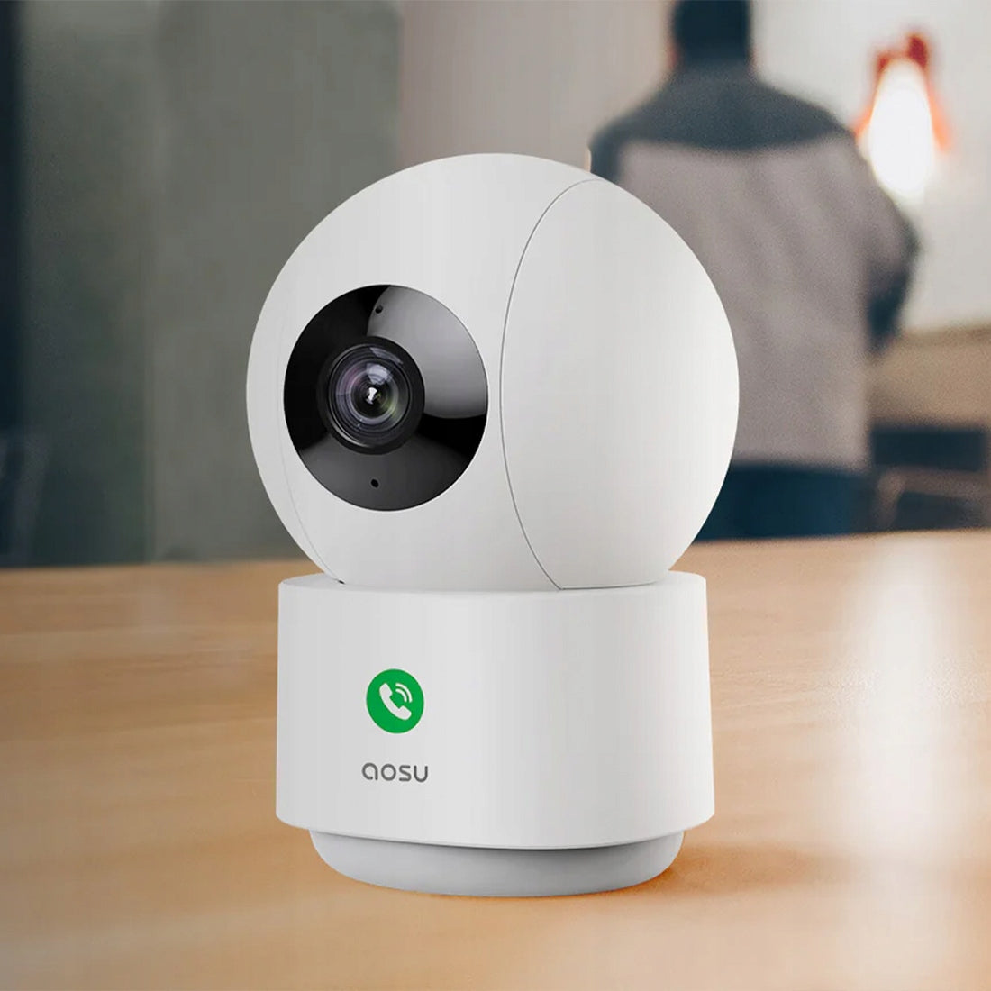 Indoor Camera Rotating Aosu 2K WiFi 2.4/5GHz AI Microphone App Packaging status original