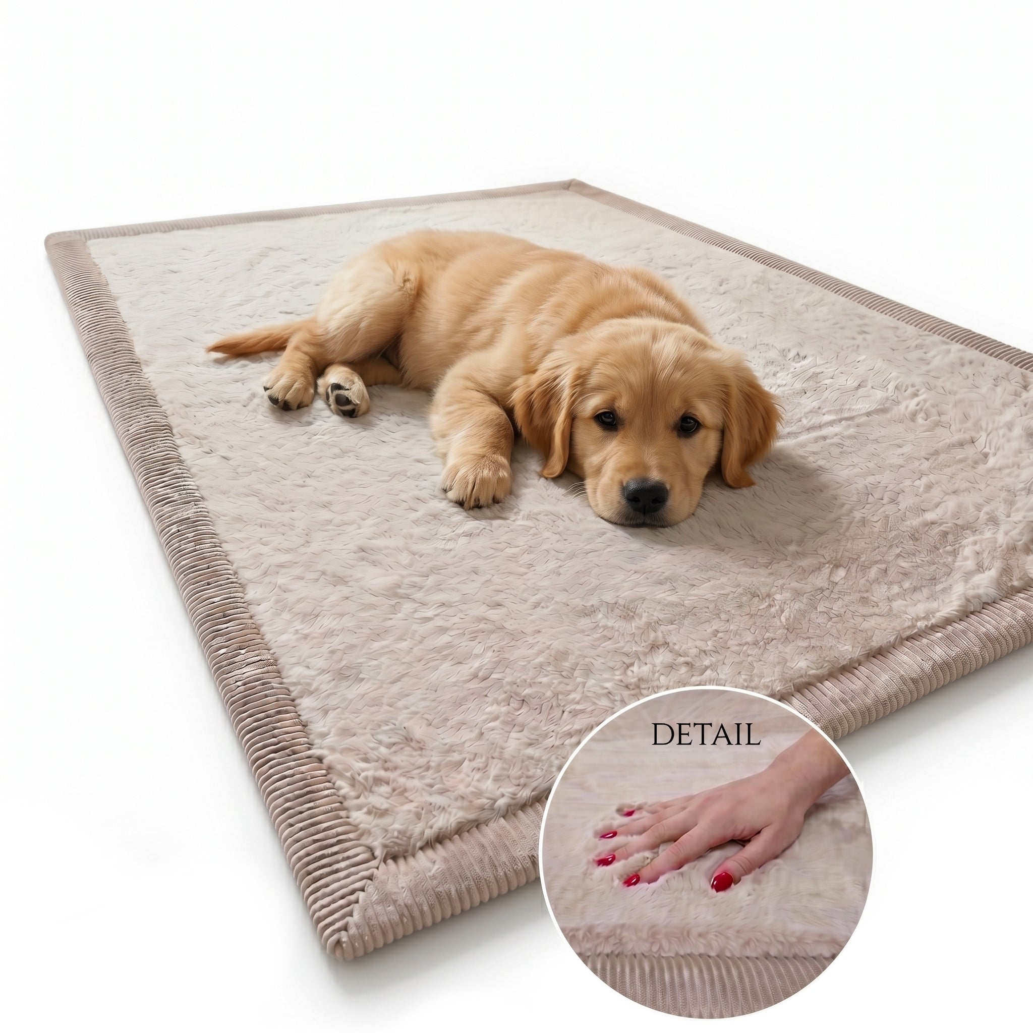 Indoor Carpet Plush RECTANGLE 120x160 cm Fluffy THICK 4 cm BEIGE Manufacturer code DYWAN PUFFY SOFT 120X160 BEŻOWY